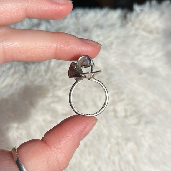 Unique Sterling Silver & Faux Opal Ring - Picture 8 of 16